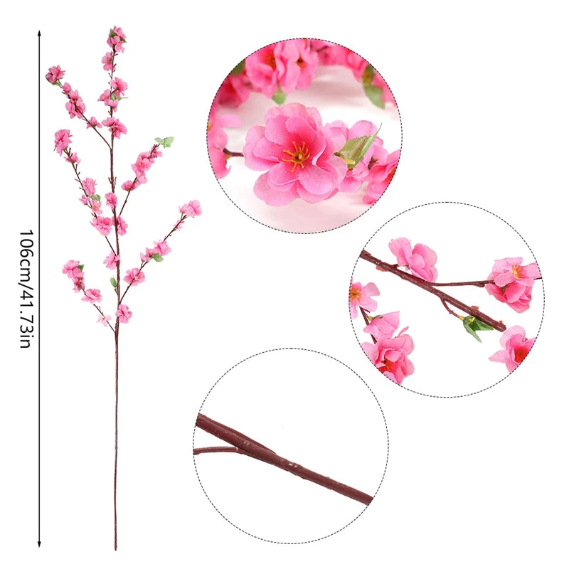 Artificial Blossom Branch – Silk Cherry & Plum Flowers for Home & Event Decor