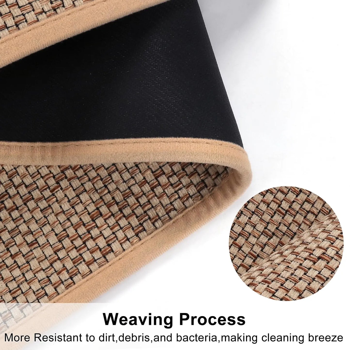 Linen Weave Anti-Slip Kitchen Runner Rug