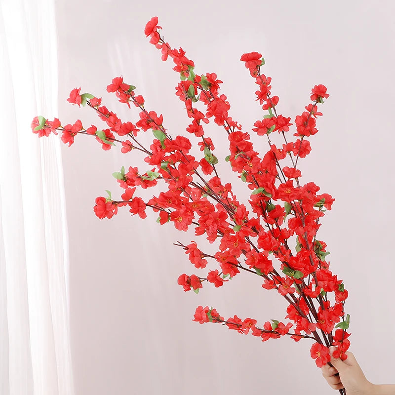 Artificial Blossom Branch – Silk Cherry & Plum Flowers for Home & Event Decor